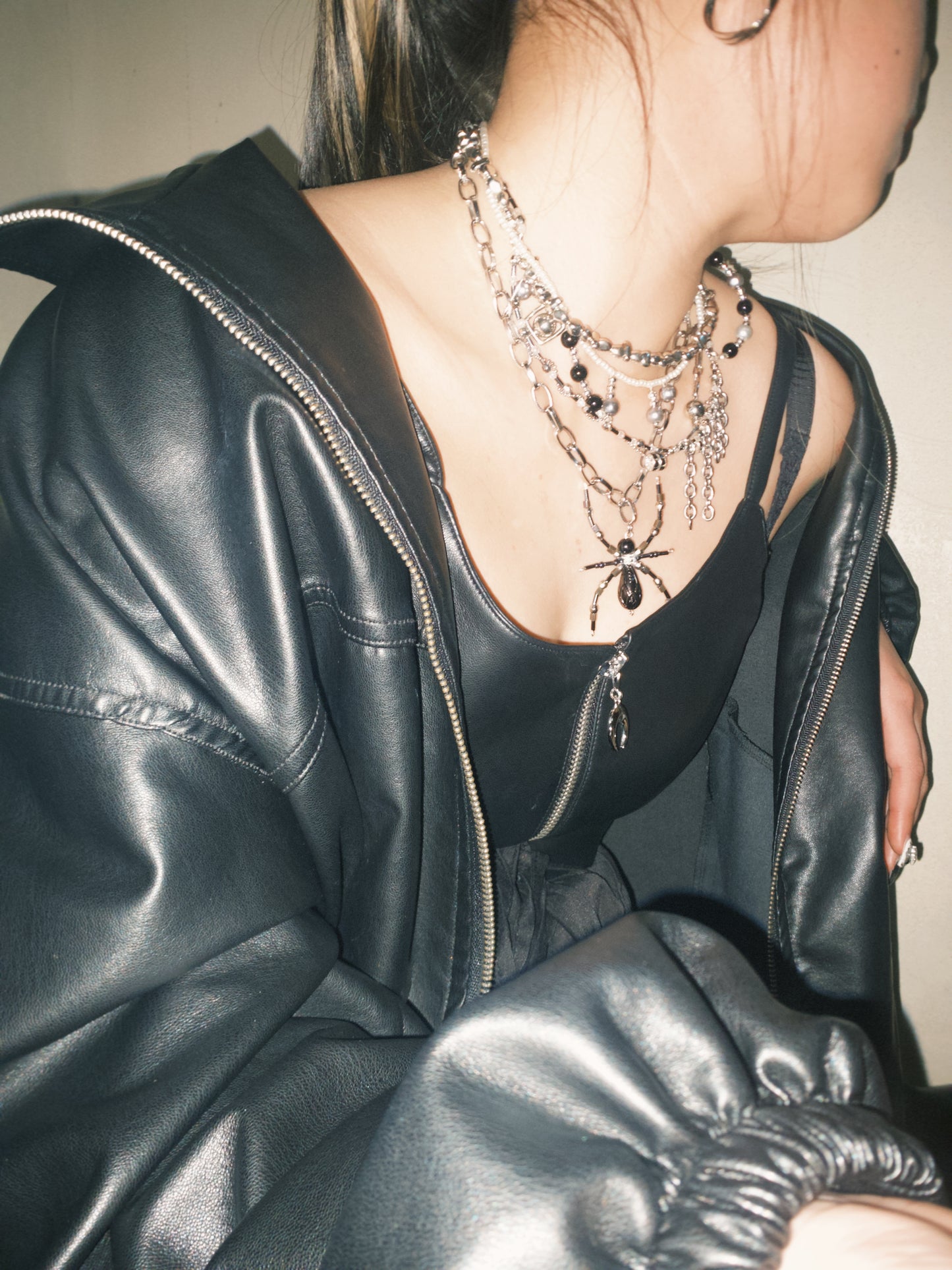 Chaos of trouble safety pin necklace