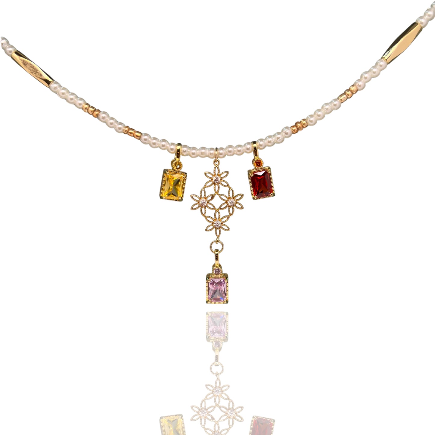 暖光花簇 · Bloom of Ember Necklace