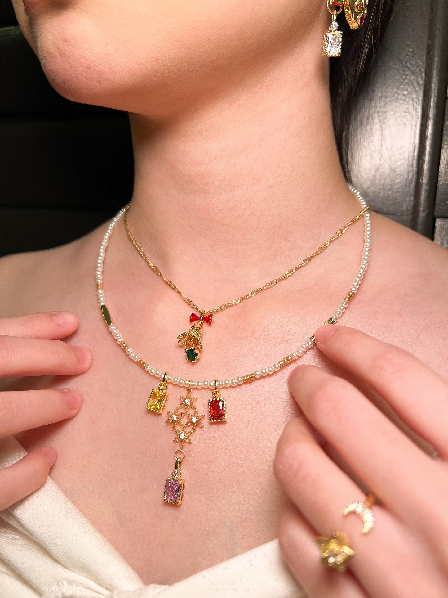 暖光花簇 · Bloom of Ember Necklace